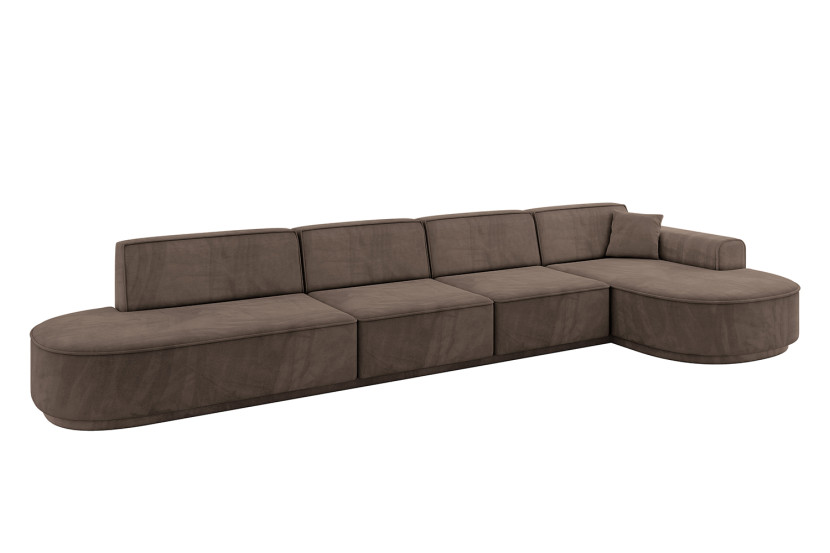 Narożnik prawostronny bez funkcji spania MARI-L3-v3 413x171x83cm Brązowy 769475