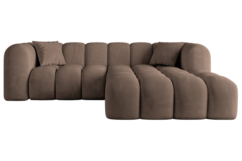 Narożnik prawostronny bez funkcji spania OLEA-L1 - 231x173x74 Brązowy 801023
