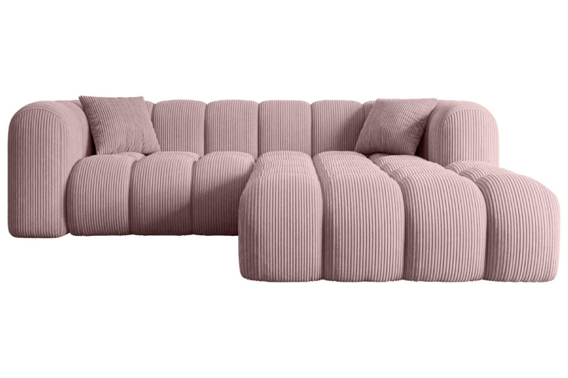 Narożnik prawostronny bez funkcji spania OLEA-L1 - 231x173x74 Różowy 526746