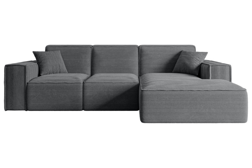 Narożnik prawostronny bez funkcji spania SERRA-L 266x169x80 cm Ciemny szary 524470