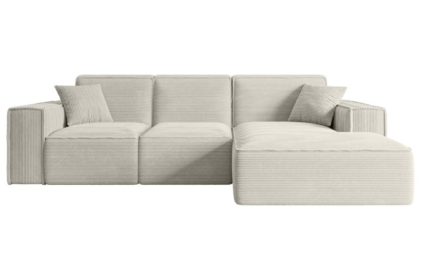 Narożnik prawostronny bez funkcji spania SERRA-L 266x169x80 cm Kremowy 524516