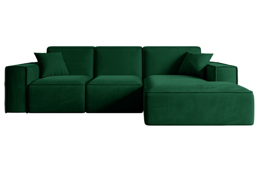 Narożnik prawostronny bez funkcji spania SERRA-L - 266x169x80 cm Zielony 524498