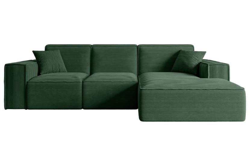 Narożnik prawostronny bez funkcji spania SERRA-L - 266x169x80 cm Zielony 524464