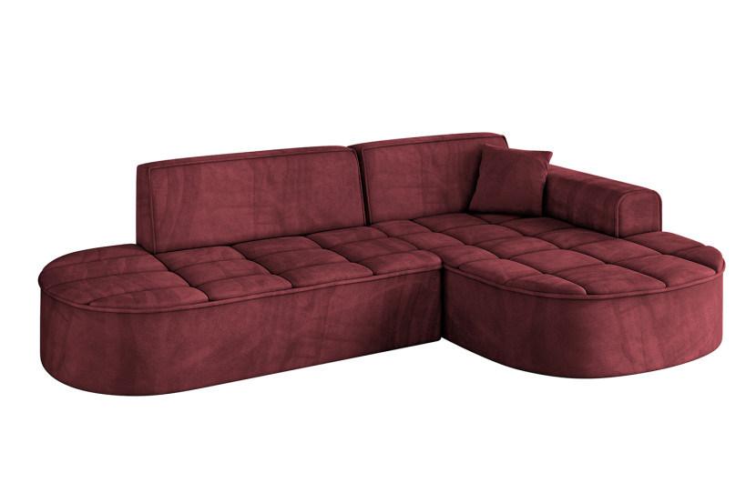 Narożnik prawostronny bez funkcji spania TARO-L1 - 243x171x79,5 Bordowy 800196