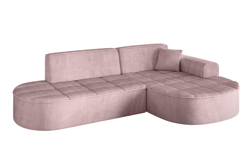 Narożnik prawostronny bez funkcji spania TARO-L1 - 243x171x79,5 Różowy 800293