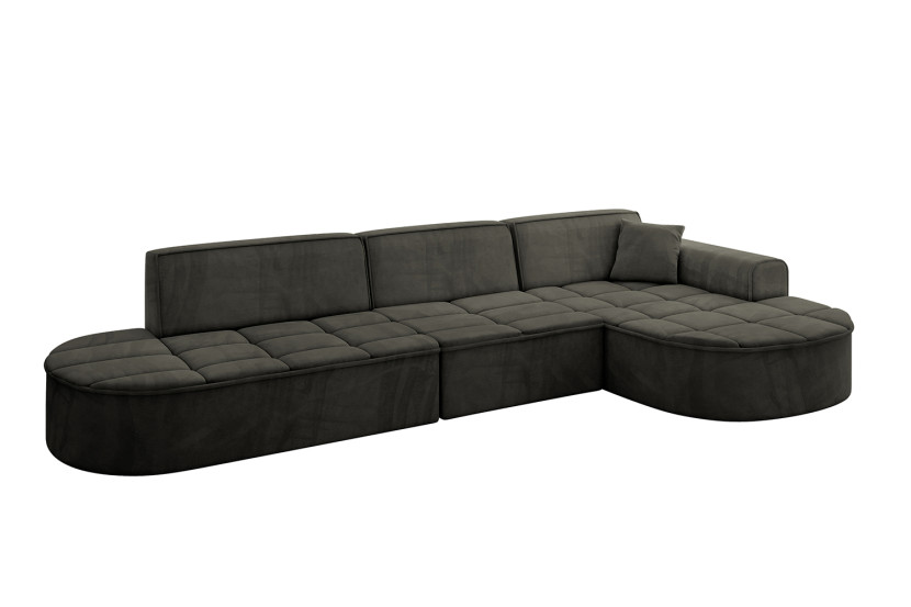 Narożnik prawostronny bez funkcji spania TARO-L2 - 328x171x79,5 Czarny 800265