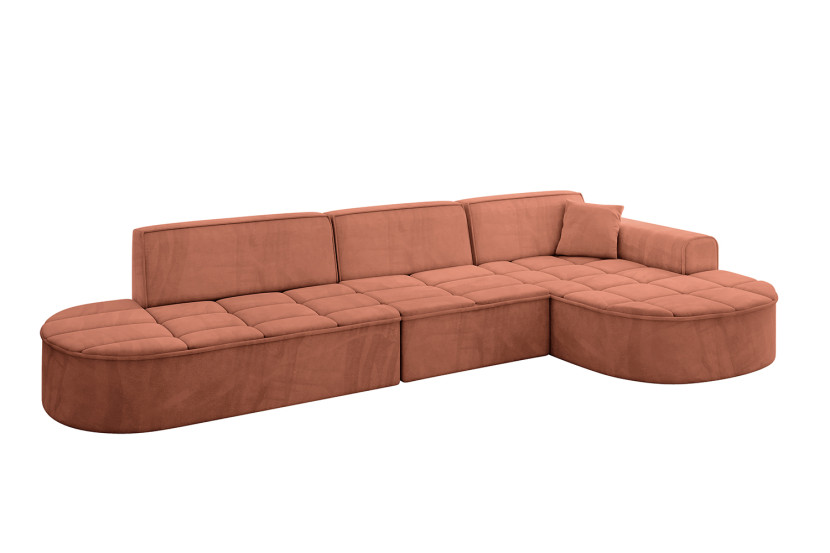 Narożnik prawostronny bez funkcji spania TARO-L2 - 328x171x79,5 Morelowy 800291
