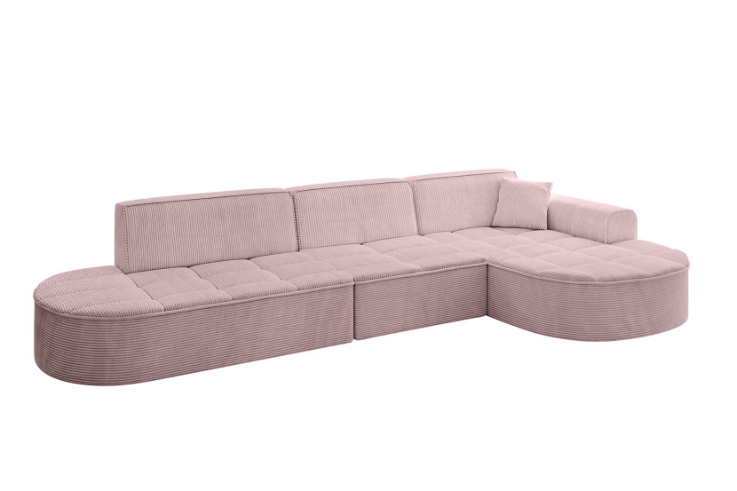 Narożnik prawostronny bez funkcji spania TARO-L2 - 328x171x79,5 Różowy 800233
