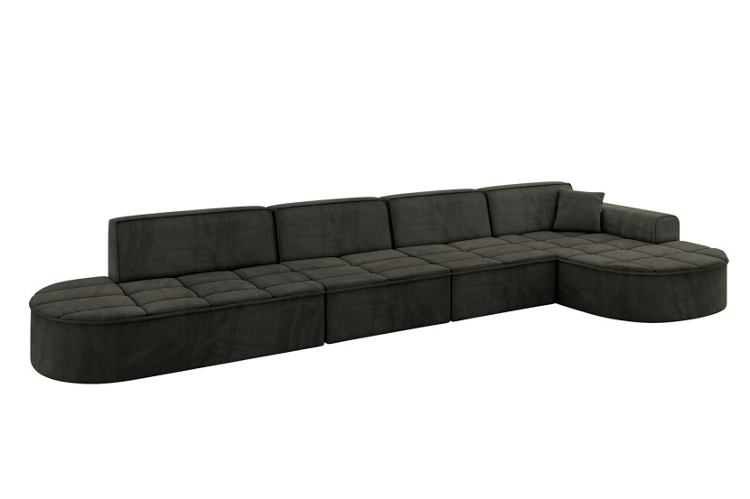 Narożnik prawostronny bez funkcji spania TARO-L3 - 413x171x79,5 Czarny 800215