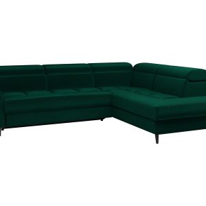 Narożnik prawostronny Emerald rozkładany z pojemnikiem zielony 42472