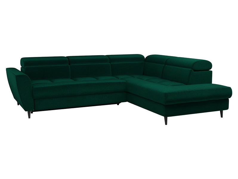 Narożnik prawostronny Emerald rozkładany z pojemnikiem zielony 42472