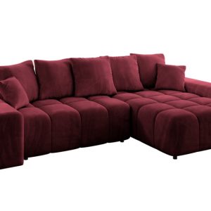 Narożnik prawostronny ENIL-L – 297x189x68 cm Bordowy 853903