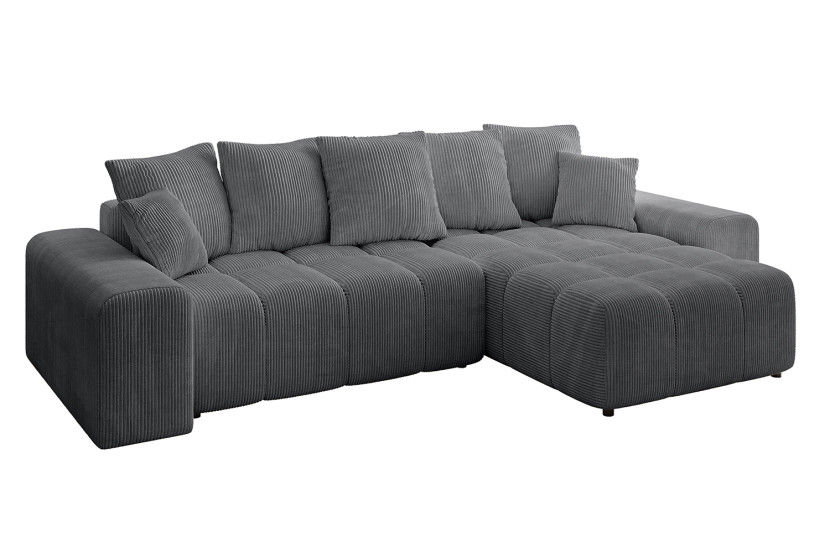 Narożnik prawostronny ENIL-L - 297x189x68 cm Ciemny szary 853847