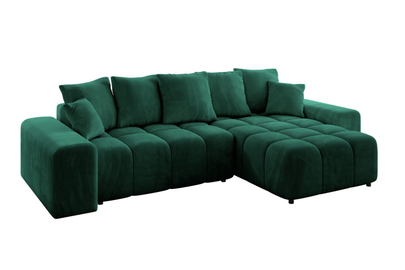 Narożnik prawostronny ENIL-L - 297x189x68 cm Ciemny zielony 853800