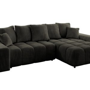 Narożnik prawostronny ENIL-L – 297x189x68 cm Czarny 853918