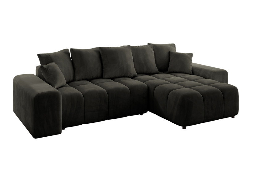 Narożnik prawostronny ENIL-L - 297x189x68 cm Czarny 853918