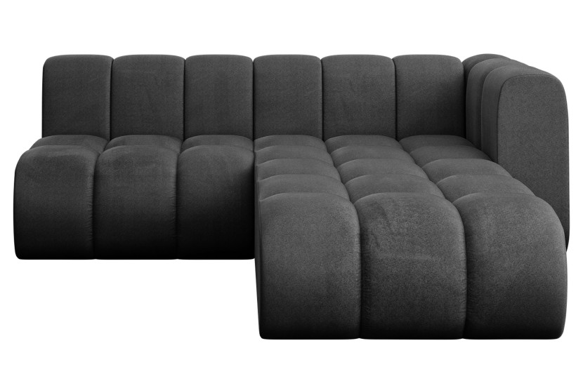 Narożnik prawostronny modułowy Darnel-L1 - 205x177x70 cm Czarny 758446