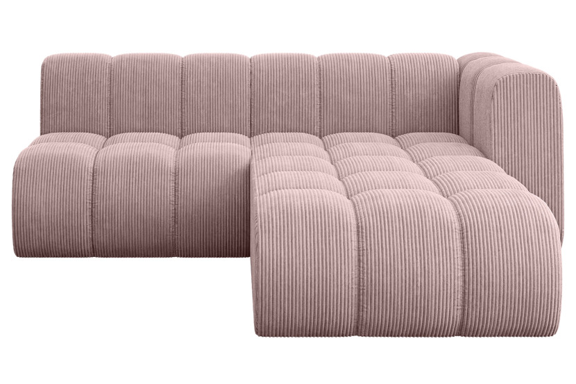 Narożnik prawostronny modułowy Darnel-L1 - 205x177x70 cm Różowy 758838