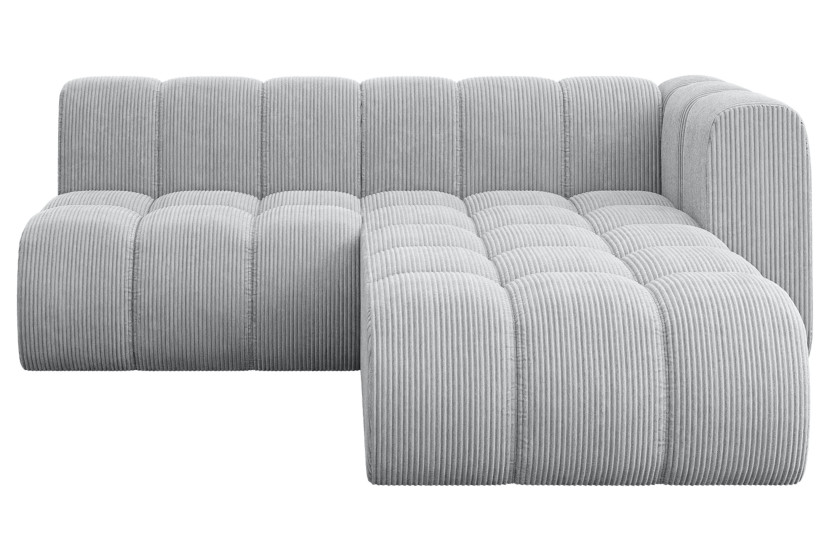 Narożnik prawostronny modułowy Darnel-L1 - 205x177x70 cm Szary 758319