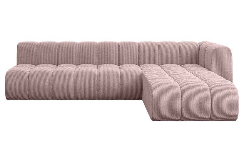 Narożnik prawostronny modułowy Darnel-L2 - 296x177x70 cm Różowy 758131