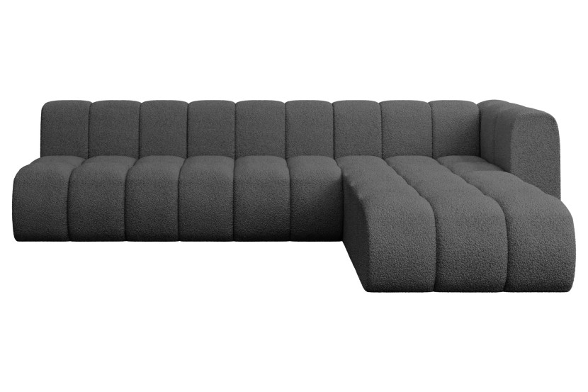 Narożnik prawostronny modułowy Darnel-L2 - 296x177x70 cm Szary 758226