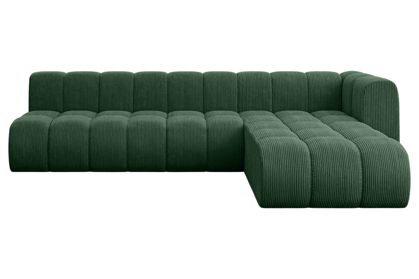 Narożnik prawostronny modułowy Darnel-L2 - 296x177x70 cm Zielony 758127