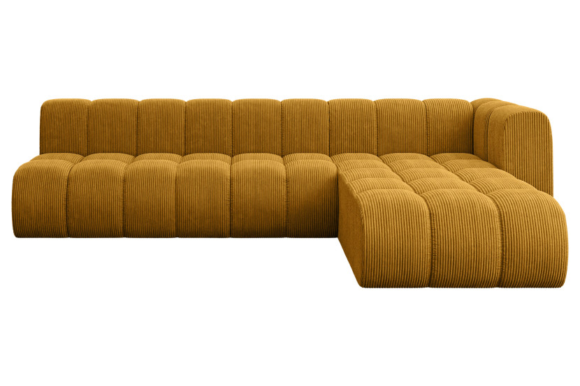 Narożnik prawostronny modułowy Darnel-L2 - 296x177x70 cm Żółty 758617
