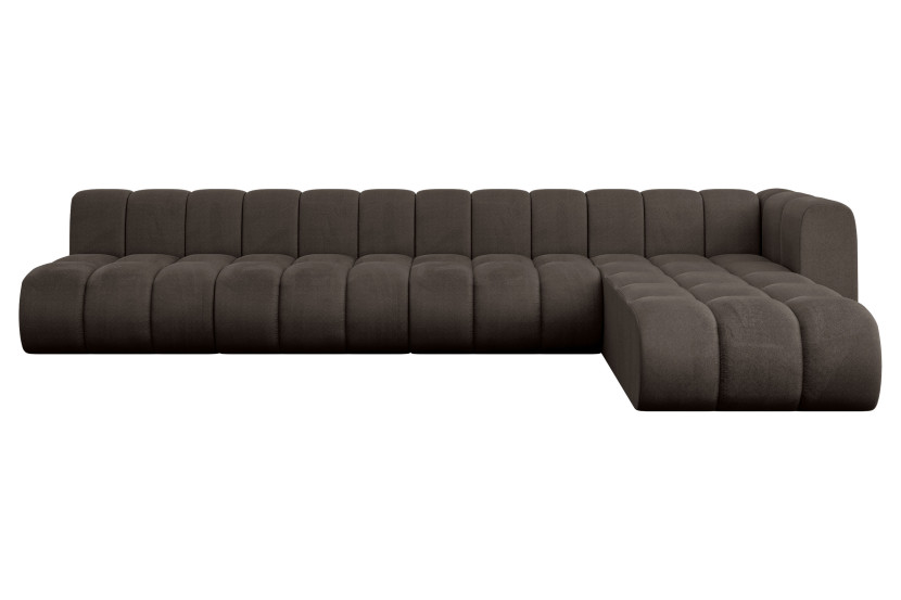 Narożnik prawostronny modułowy Darnel-L3 - 387x177x70 cm Brązowy 758153