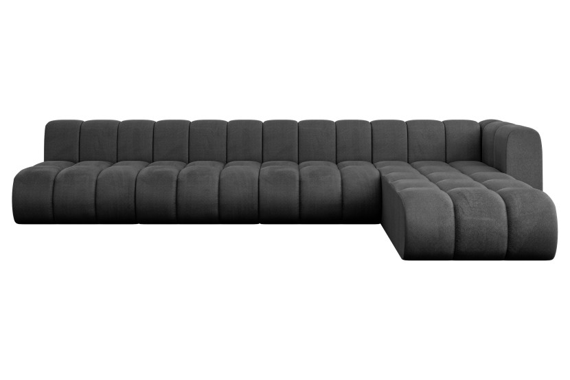 Narożnik prawostronny modułowy Darnel-L3 - 387x177x70 cm Czarny 758811