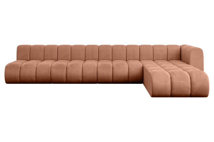 Narożnik prawostronny modułowy Darnel-L3 - 387x177x70 cm Morelowy 758415