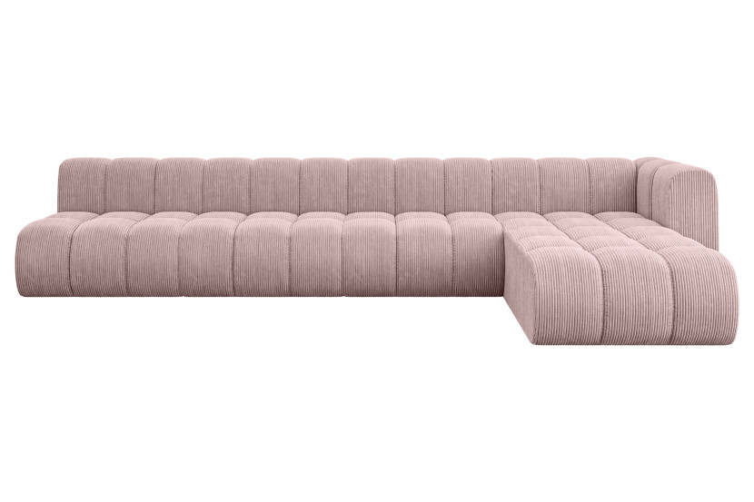 Narożnik prawostronny modułowy Darnel-L3 - 387x177x70 cm Różowy 758886