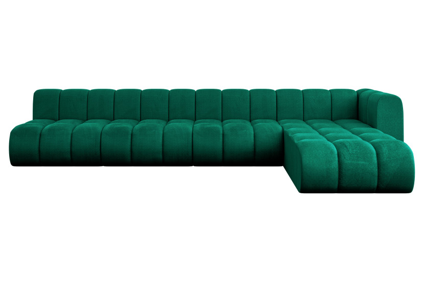 Narożnik prawostronny modułowy Darnel-L3 - 387x177x70 cm Zielony 758199