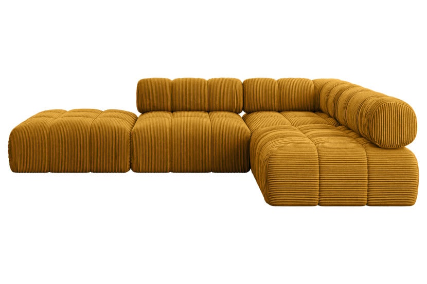 Narożnik prawostronny modułowy FAVIO-L1 285x190x70 cm żółty 707866