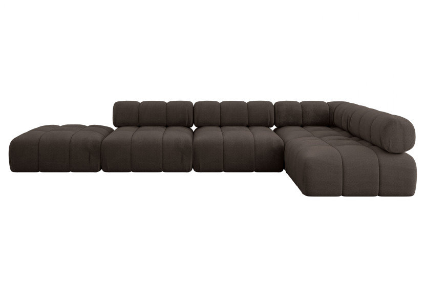 Narożnik prawostronny modułowy FAVIO-L2 380x190x70 cm Brązowy 707995
