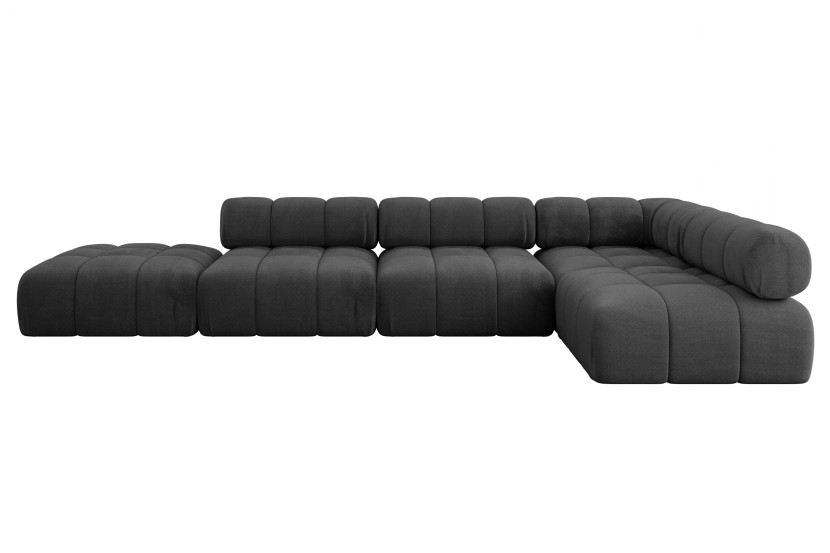 Narożnik prawostronny modułowy FAVIO-L2 380x190x70 cm Czarny 707913