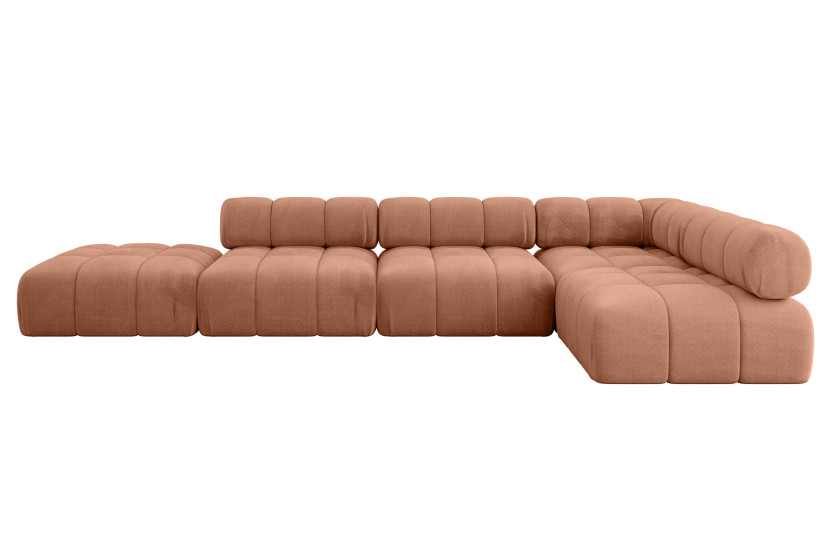 Narożnik prawostronny modułowy FAVIO-L2 380x190x70 cm Morelowy 707807