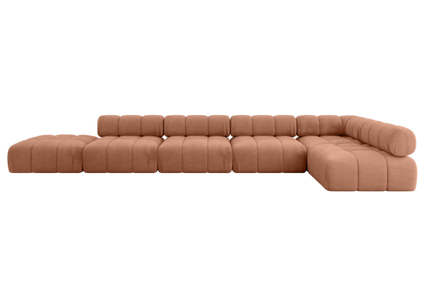 Narożnik prawostronny modułowy FAVIO-L3 475x190x70 cm Morelowy 707969
