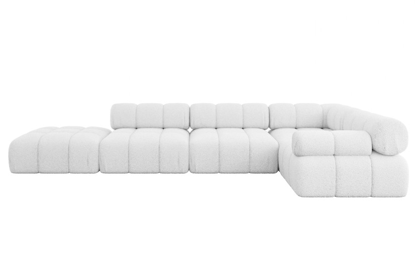 Narożnik prawostronny modułowy FELTO-L2 380x190x70 cm Biały 684552