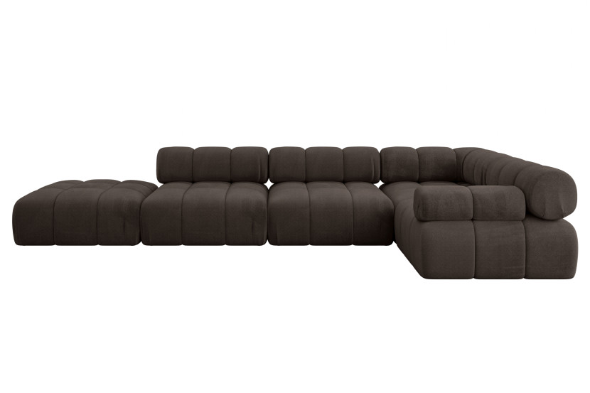 Narożnik prawostronny modułowy FELTO-L2 380x190x70 cm Brązowy 684537