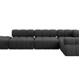 Narożnik prawostronny modułowy FELTO-L2 380x190x70 cm Czarny 684660 Narożnik prawostronny modułowy FELTO-L2 380x190x70 cm Czarny 684660
