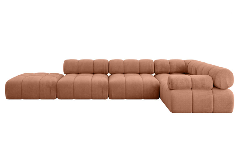 Narożnik prawostronny modułowy FELTO-L2 380x190x70 cm Morelowy 684494
