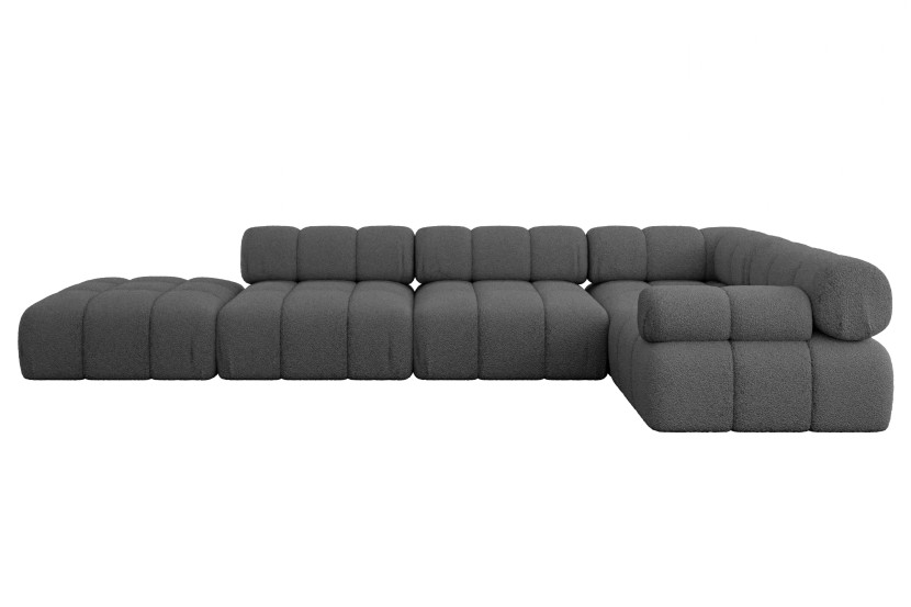 Narożnik prawostronny modułowy FELTO-L2 380x190x70 cm Szary 684488