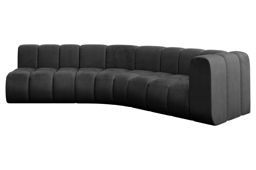 Narożnik prawostronny modułowy Karex-L1 - 308x194x70 cm Czarny 758498