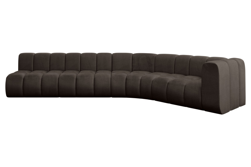 Narożnik prawostronny modułowy Karex-L2 - 399x194x70 cm Brązowy 758299