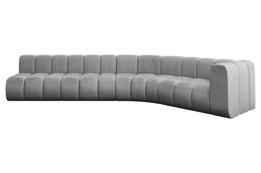 Narożnik prawostronny modułowy Karex-L2 - 399x194x70 cm Jasny szary 758314