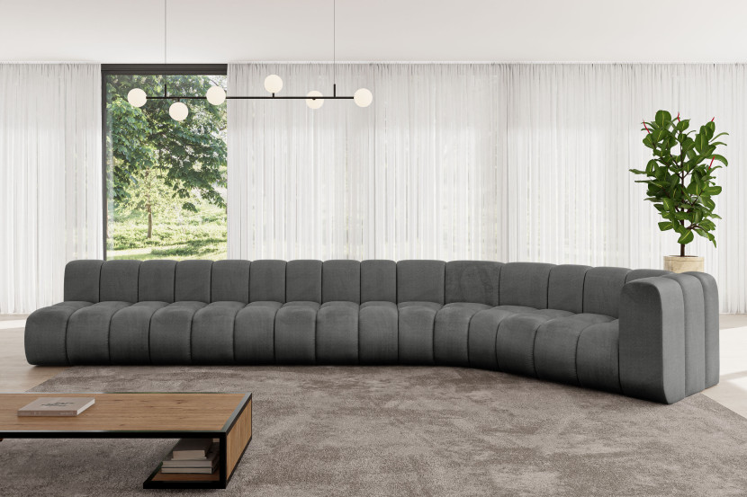 Narożnik prawostronny modułowy Karex-L3 - 490x194x70 cm Grafitowy 758447