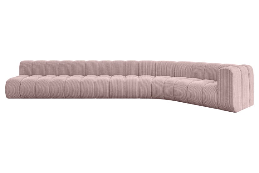 Narożnik prawostronny modułowy Karex-L3 - 490x194x70 cm Różowy 758769
