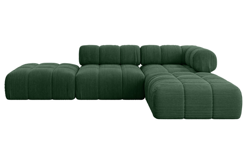 Narożnik prawostronny modułowy KERRU-L1 285x190x70 cm Zielony 707936