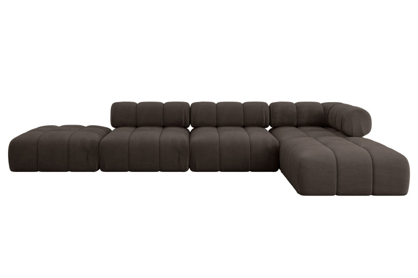 Narożnik prawostronny modułowy KERRU-L2 380x190x70 cm brązowy 692761
