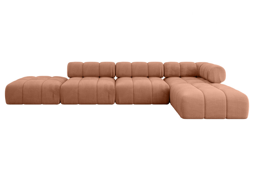 Narożnik prawostronny modułowy KERRU-L2 380x190x70 cm morelowy 692752